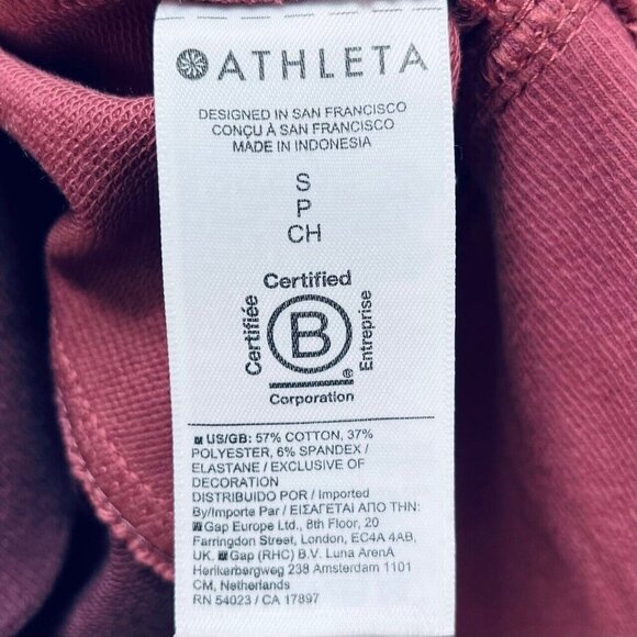 Athleta Sweater Size S Women’s Colorblock Midweight Pullover Cozy Burgundy New - Picture 6 of 13